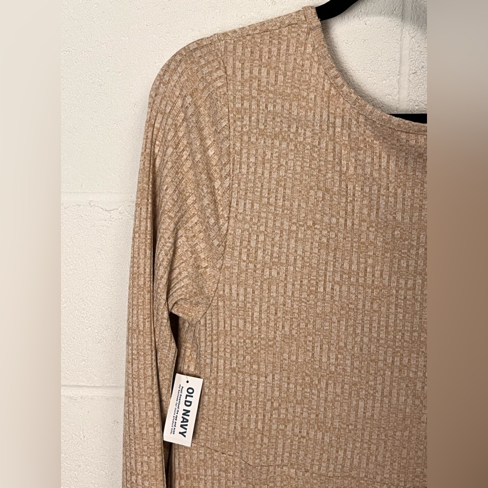 SALE! 🔥🔥🔥 NEW Old Navy Beige Long Sleeve Dress Size L - Picture 2 of 6